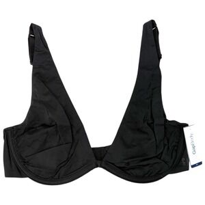 GapBody Everyday Unlined Built Up Bra 34C Black Soft Breathable Fabric